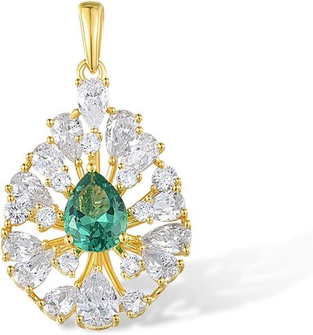 Santuzza 925 Sterling Silver Flower Shape Gemstone White Cubic Zirconia Pendant for Women in Kuwait