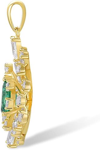 Santuzza 925 Sterling Silver Flower Shape Gemstone White Cubic Zirconia Pendant for Women in Kuwait