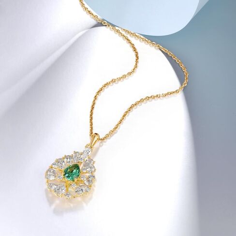 Santuzza 925 Sterling Silver Flower Shape Gemstone White Cubic Zirconia Pendant for Women in Kuwait