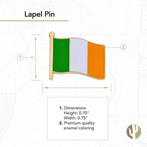 Ireland Lapel Pin Country Enamel Made of Metal Souvenir Hat Men Women Patriotic Irish (Waving Flag Lapel Pin) in Saudi Arabia