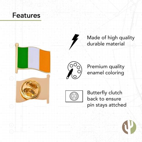 Ireland Lapel Pin Country Enamel Made of Metal Souvenir Hat Men Women Patriotic Irish (Waving Flag Lapel Pin) in Saudi Arabia