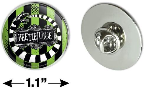 Beetlejuice Beetle Worm Metal مقاس 1.1 سم قبعة ربطة عنق على شكل دبوس خلفي in Kuwait
