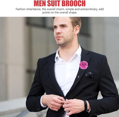PRETYZOOM للرجال ديكور 16 قطعة دبوس طية صدر السترة على شكل زهرة للرجال دبوس العروة دبوس حفلة موسيقية رجل بدلة الديكور الزهور الملحقات لبدلة الزفاف العريس ديكور الزفاف in Kuwait