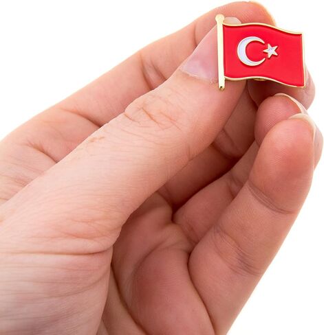 Turkey Lapel Pin Country Flag Enamel Souvenir Made of Metal Hat Men Women Patriotic Turkish (Waving Flag Lapel Pin) in Saudi Arabia