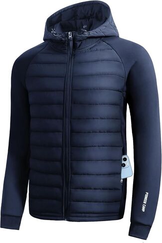 Pioneer Camp Men's Running Jacket Lightweight Puffer Jacket Hybrid Winter Warm Up Insulated Thermal Coat Hiking Golf Sports in Saudi Arabia