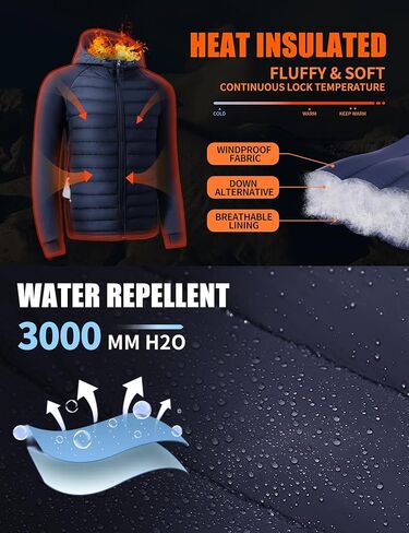 Pioneer Camp Men's Running Jacket Lightweight Puffer Jacket Hybrid Winter Warm Up Insulated Thermal Coat Hiking Golf Sports in Saudi Arabia