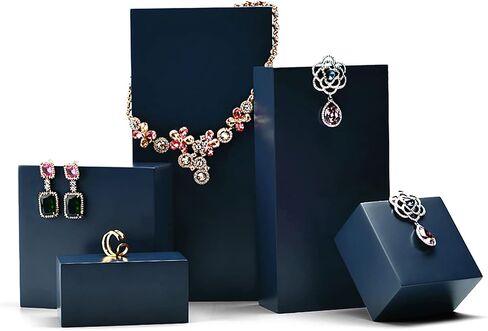 Oirlv Solid Wood Jewelry Display for Selling Blue Raiser for Display Showcase Ring Earring Bracelet Necklace Jewelry Holder(SM07501) in Saudi Arabia