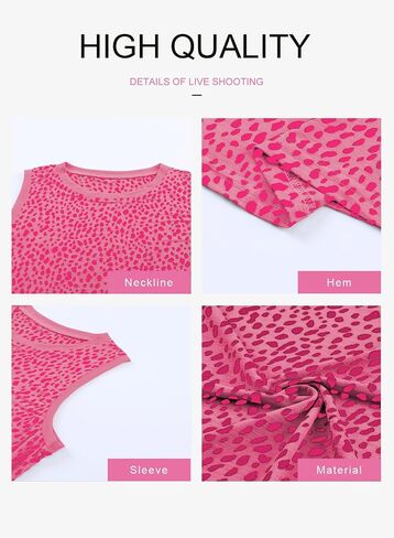 Dokotoo Womens Leopard Print Tank Tops Crewneck Sleeveless Summer Casual T-Shirts Blouses in Kuwait