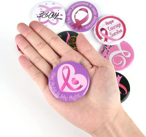 ايليكلاند 45 قطعة من دبابيس الشريط الزهري للتوعية بسرطان الثدي، بروش الامل الزهري للمناسبات الخيرية لسرطان الثدي in Kuwait