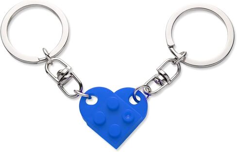 KINBOM Heart Keychain Set, 2pcs Matching Heart Keychain Couple Keychains Small Heart Decorations for Party, Valentines Gift for Girlfriend Boyfriend (Blue) in Saudi Arabia
