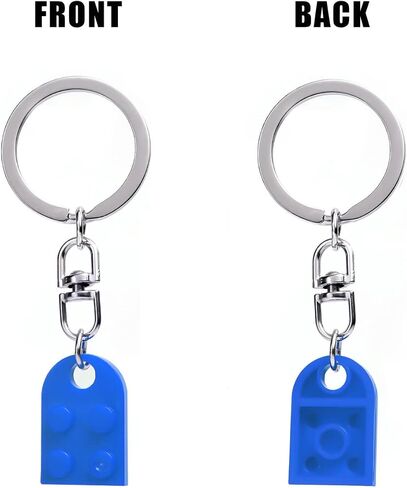 KINBOM Heart Keychain Set, 2pcs Matching Heart Keychain Couple Keychains Small Heart Decorations for Party, Valentines Gift for Girlfriend Boyfriend (Blue) in Saudi Arabia