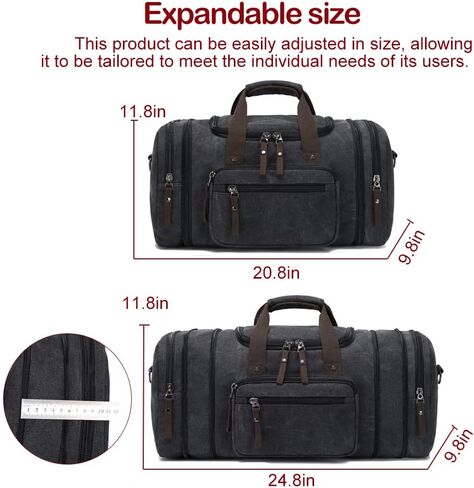 Canvas Duffle Travel Bag SunBorls 24.8in Overnight Weekend Bag Contains 50L of Daily Individual Items(Coffee) in Kuwait