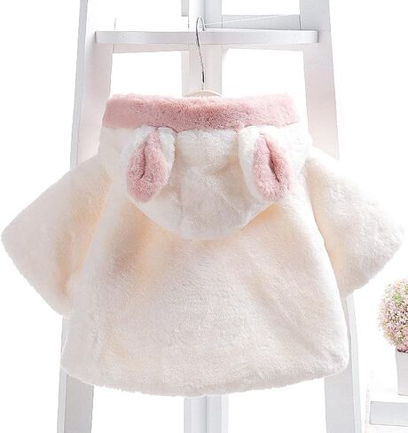 UAZNegozio Faux Fur Coat Newborn Infant Baby Girl Jacket Cape Cloak Poncho 0-3 Years in Kuwait