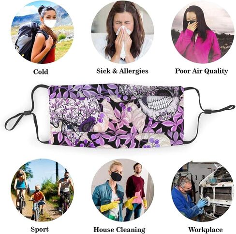 قناع وجه جمجمة قابل لإعادة الاستخدام من GYHUAD، أقنعة قابلة للتعديل وجيدة التهوية للرجال والنساء in Kuwait