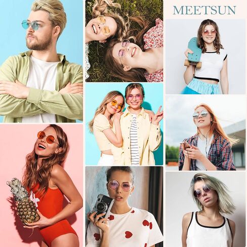 MEETSUN Small Round Sunglasses Polarized for Men Women Retro Vintage Circle Hippie Sun Glasses UV400 in Kuwait