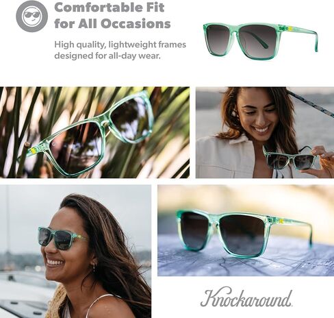 Knockaround Fast Lanes Sport - نظارات شمسية مستقطبة للجري للنساء والرجال - عدسات مقاومة للصدمات وحماية كاملة من الأشعة فوق البنفسجية 400 in Kuwait