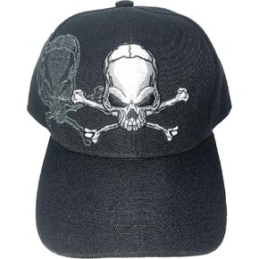 AborenCo Skull and Crossbones Cap with Shadow 3D Embroidery Baseball Cap Hat