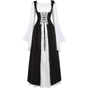 Renaissance Dresses for Women Costume Medieval Irish Over Dress Peasant Fairy Renaissance Dress Ball Gown