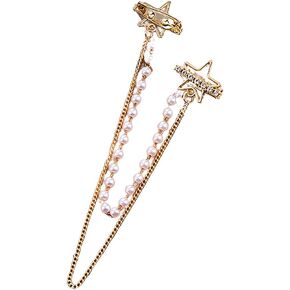 Vintage Sweater Shawl Chain Brooch for Women Clips Antique Cardigan Clip Collar Holders Decorations Dress Sweater Collar Brooch Pins Girls Straps anti-slip chain
