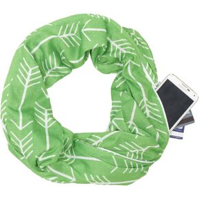 Shop Pop Fashion - Arrow Pattern Infinity Scarf with Hidden Zipper Pocket to store Phone, Keys, and Wallet