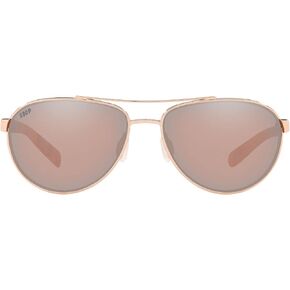 Costa Del Mar Men's Fernandina Polarized Aviator Sunglasses, Shiny Rose Gold/Copper Silver Mirrored Polarized-580P, 57 mm