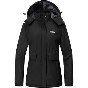 سترة تزلج نسائية مقاومة للماء من Wantdo، معطف شتوي دافئ، معاطف ثلج مقاومة للرياح، معطف واق من المطر من الصوف الدافئ in Kuwait