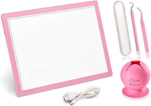 وسادة إضاءة لاسلكية من iVyne مع قطعتين من الأدوات الأساسية وأداة تجميع قصاصات الشفط من Vyne Berry - وردي in Kuwait