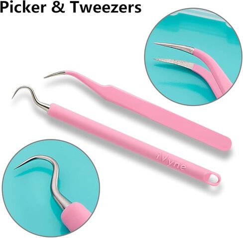 وسادة إضاءة لاسلكية من iVyne مع قطعتين من الأدوات الأساسية وأداة تجميع قصاصات الشفط من Vyne Berry - وردي in Kuwait