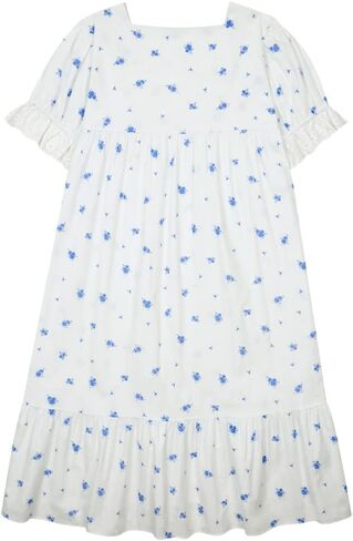 بيجامة لولين باكمام قصيرة للنساء من اولالا، ملابس نوم ناعمة بلون عاجي فينتاج قطعة واحدة من القطن، مقاس واحد، لون عاجي، مقاس واحد in Kuwait