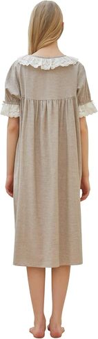 بيجامة ULLALA للنساء O-Garden 40'S قصيرة قطعة واحدة من دقيق الشوفان ملابس نوم ناعمة عتيقة قطعة واحدة من القطن مقاس واحد in Kuwait