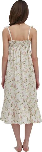 بيجامة ULLALA للنساء 40'S Cherish بدون أكمام قطعة واحدة كريمي عتيق ملابس نوم ناعمة قطعة واحدة قطن مقاس واحد in Kuwait