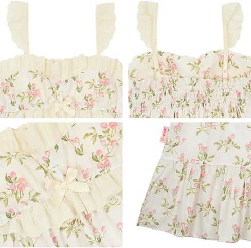 بيجامة ULLALA للنساء 40'S Cherish بدون أكمام قطعة واحدة كريمي عتيق ملابس نوم ناعمة قطعة واحدة قطن مقاس واحد in Kuwait