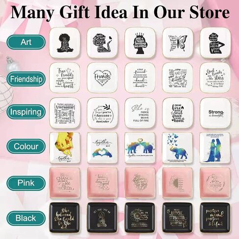 True Friends Are Never Apart Maybe But in Distance Never in Heart Friendship Quote Ceramic Ring Dish Decorative Jewelry Tray for Women Friends,Meaningful Friend Gifts for Friend Birthday Christmas in Saudi Arabia