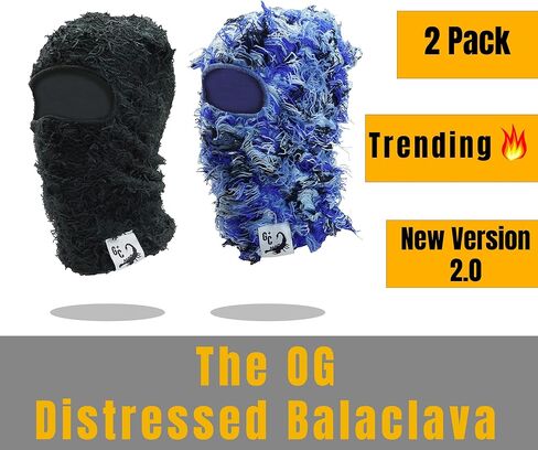 أقنعة التزلج GCBALACLAVA المتعثرة أقنعة التزلج الرائجة المقاومة للرياح للشتاء مقاس واحد ممتاز قبعة قناع الشدة من Yeat Shiesty 2PCK in Kuwait