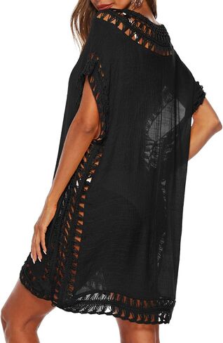 Wander Agio Womens Swimwear Cover up Swim Suit Beach Bikini Coverups Stripe Printing Hollow Out in Kuwait