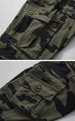 Men's Black Cargo Pants with 8 Pockets Fit Cotton Work Pants Camo Pants in Saudi Arabia
