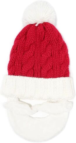 قبعة سانتا من كيه دي ويف مع لحية مخملية للكريسماس والشتاء للنساء والرجال، قبعة سانتا كلوز، قبعات الكريسماس والعطلات وحفلات الكريسماس in Kuwait