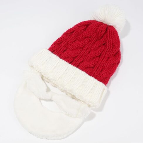 قبعة سانتا من كيه دي ويف مع لحية مخملية للكريسماس والشتاء للنساء والرجال، قبعة سانتا كلوز، قبعات الكريسماس والعطلات وحفلات الكريسماس in Kuwait