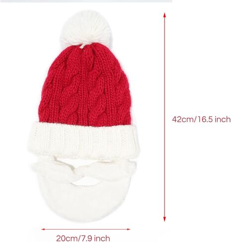 قبعة سانتا من كيه دي ويف مع لحية مخملية للكريسماس والشتاء للنساء والرجال، قبعة سانتا كلوز، قبعات الكريسماس والعطلات وحفلات الكريسماس in Kuwait