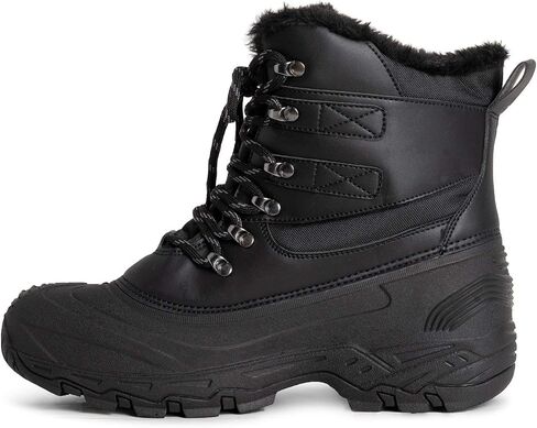 POLAR Mens Waterproof Outsole Deep Tread Fully Faux Fur Lined Winter Durable Snow Boots - Black Lace Up in Saudi Arabia