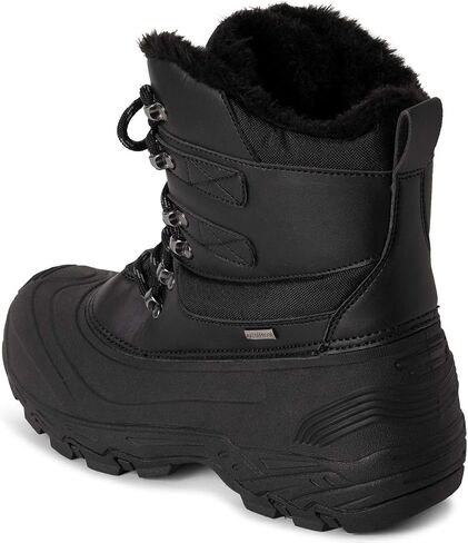 POLAR Mens Waterproof Outsole Deep Tread Fully Faux Fur Lined Winter Durable Snow Boots - Black Lace Up in Saudi Arabia