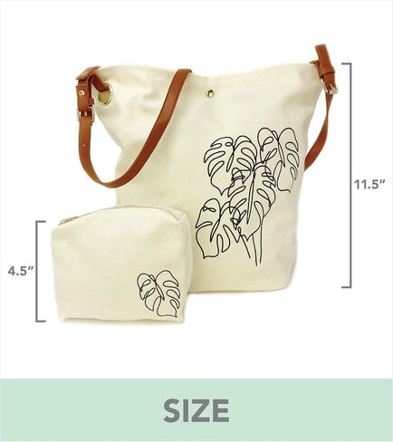 Monstera Canvas Crossbody Tote Bag & Zipper Pouch, Shoulder Tote Bag, Plant Lover Gifts For Women in Saudi Arabia
