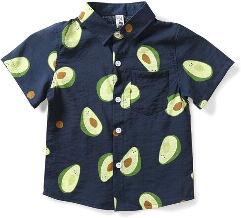 OCHENTA Men & Boys Lightweight Button Down Hawaiian Shirt, Floral Short Sleeve Aloha Tropical Dress Tops in Kuwait