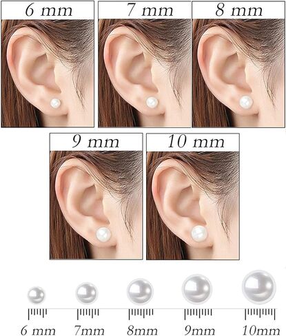 lureme 4 Pairs Round Simulated Shell Pearl Stud Earrings for Women Girls Faux Pearl Earrings Pack (er006323) in Kuwait