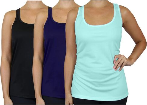 قميص Galaxy by Harvic النسائي النشط بدون أكمام - قميص رياضي عاكس بدون أكمام للتمرين (3 عبوات) in Kuwait