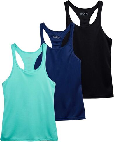 قميص Galaxy by Harvic النسائي النشط بدون أكمام - قميص رياضي عاكس بدون أكمام للتمرين (3 عبوات) in Kuwait