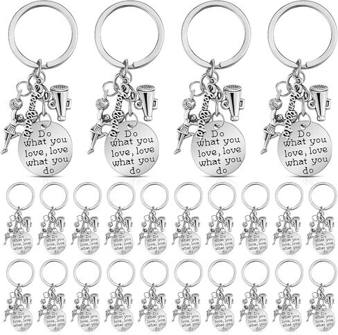 Henoyso Cheerleader Charm Keychain Cheerleading Gifts Cheer Stuff Cheer Team Gifts Cheer Jewelry for Girls Women (12 Pcs) in Saudi Arabia