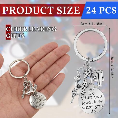 Henoyso Cheerleader Charm Keychain Cheerleading Gifts Cheer Stuff Cheer Team Gifts Cheer Jewelry for Girls Women (12 Pcs) in Saudi Arabia