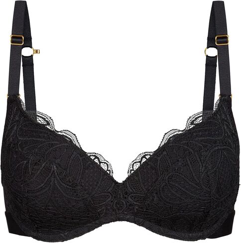 حمالة صدر لاسلكية من الدانتيل من لايفلي للنساء | حمالة صدر بتغطية متوسطة بدون سلك داخلي | تفاصيل دانتيل صدفي in Kuwait