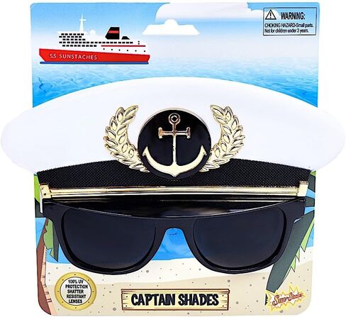 Sun-Staches unisex adult Boat Captain Instant Costume Party Favors UV400, Multi, One-Size US in Saudi Arabia